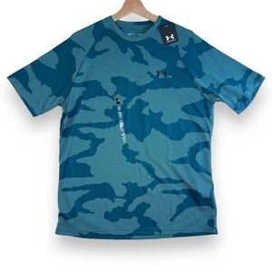 Under Armour Mens M Loose Fit T-Shirt  Teal Camo Athleisure Gym Casual NWT